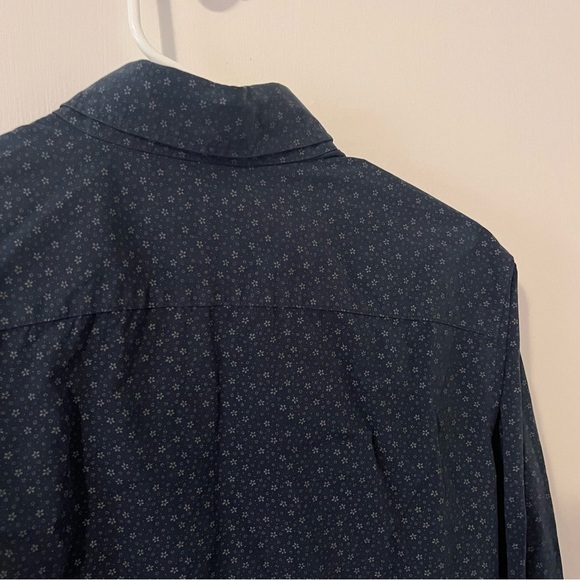 Abercrombie & Fitch Men’s Button Down Super Slim Stretch XS Navy Blue Pattern - Picture 7 of 10